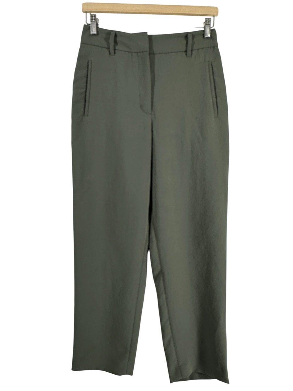 Aritzia wilfred crepe pants green business casual career trousers sz 6